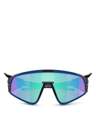 Latch Panel Rectangular Shield Sunglasses, 135mm