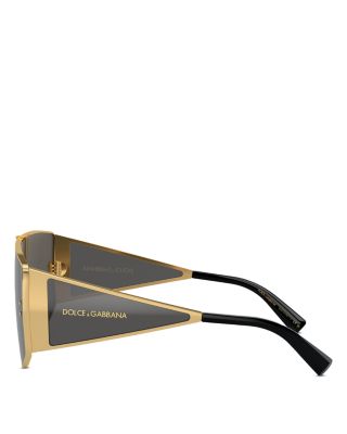Sharp Rectangular Shield Sunglasses, 144mm