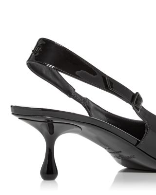 JIMMY CHOO AMEL50QUIGOLD 関税送料込 Amel 50 | Black Nappa Leather Sling Back Pumps | New