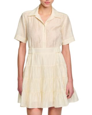 Sandro Tanzanite Ruffled Shirt Dress