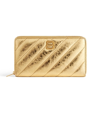 Crush Continental Wallet Metallized Quilted