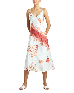 Shop Natori Imperial Dragon Sleeveless Nightgown In Light Aqua