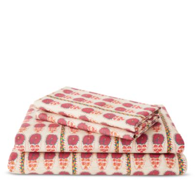 St. Frank - Fuchsia Daisy Suzani Sheet Set, Full/Queen