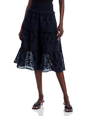 Shop Rails Gail Cotton Midi Skirt In Black