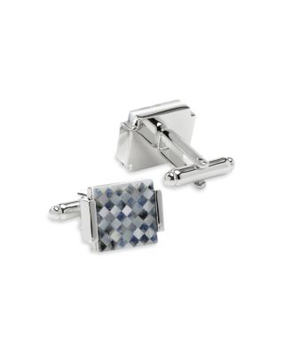 Floating Mother Of Pearl Checkered Square Cufflinks
