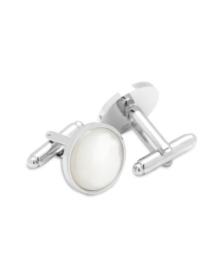 Silver-Tone Mother of Pearl Cufflinks