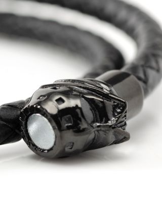 Darth Vader Helmet Double Wrap Leather Bracelet 