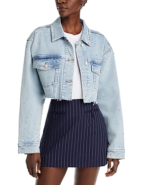 Shop Generation Love Delancey Crystal Jacket In Light Blue