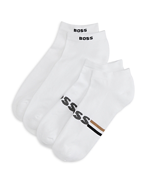 Shop Hugo Boss Plush Iconic Ankle Socks, Pack Of 2 In White