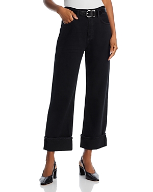 Agolde Fran High Rise Low Slung Cuffed Jeans In Crushed