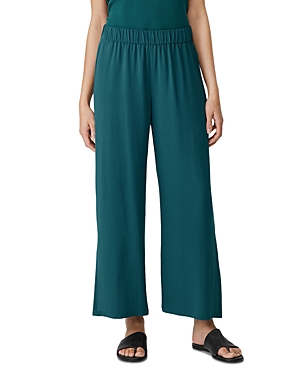 Shop Eileen Fisher High Rise Silk Pants In Agean