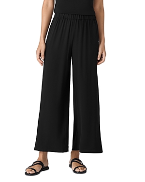 Eileen Fisher Silk Georgette Crepe Lantern Pant In Black In Black