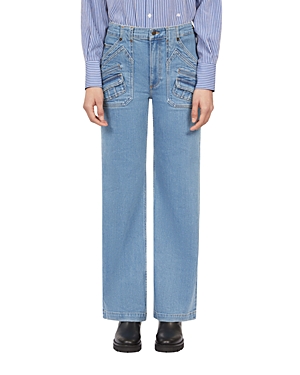 Shop The Kooples Mid Rise Flare Jeans In Blue