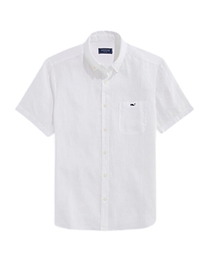 Shop Vineyard Vines Short Sleeve Oxford Shirt In A545 Linen