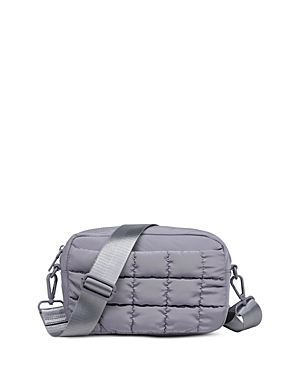Sol & Selene Quilted Medium Nylon Crossbody In Grey