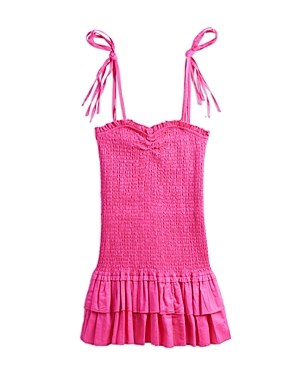 Katiejnyc Girls' Meri Smocked Ruffle Dress - Big Kid In Pink