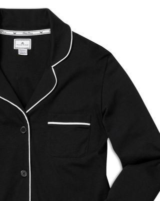 Black Pima Long Sleeve Shorts Set