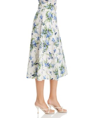 関税,送料無料Veronica Beard Arwen花柄フレアスカート Veronica Beard Arwen Floral Belted Cotton Midi Skirt
