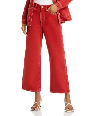 Veronica Beard - Taylor Cropped High Rise Jeans in Brick Red