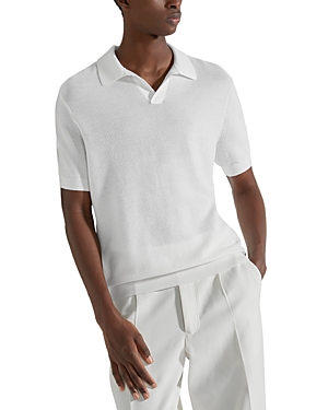 Shop Zegna Waffle Knit Polo Shirt In Natural Solid
