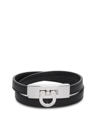 Ferragamo Gancini Double Twist Leather Bracelet