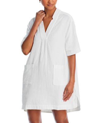 knee length dresses for ladies Lisa Marie Fernandez - Poet Slubbed Linen-Blend Gauze Mini Dress - Womens