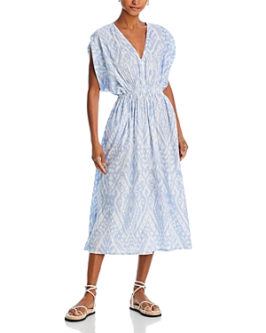 Shop Echo Ikat Gemma Maxi Cover Up Dress In Sky Blue