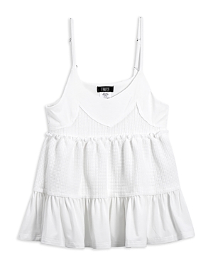 Truce Girls' Knit Tier Swing Tank Top - Big Kid In White