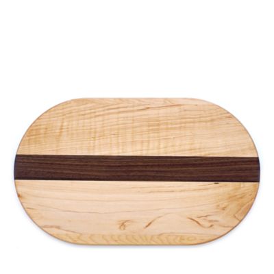 Maple and Walnut 15" Oval Serving Board