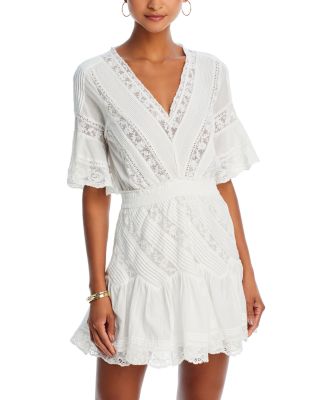 LoveShackFancy - Calamina Lace Trim Pintuck Dress