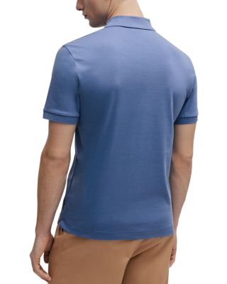 Polston 35 Cotton Slim Fit Quarter Zip Polo Shirt 