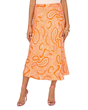 Shop 1.state Printed Midi Skirt In Russet Orange