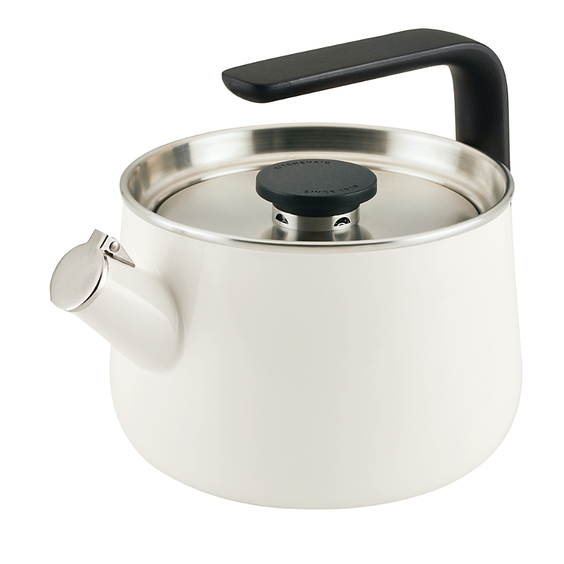Kitchenaid Enameled Steel Induction 2 Qt Whistling Tea Kettle In White
