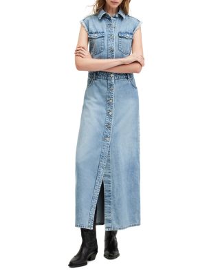 ALLSAINTS Blair Denim Midi Dress | Bloomingdale's Women