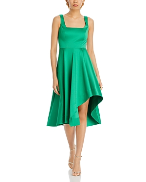 Shop Eliza J Asymmetric Fit And Flare Dress In Emerald