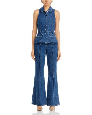 Self-Portrait Denim Jumpsuit | Bloomingdale's
