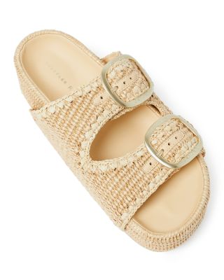 Women's Woven Buckled Espadrille Platform Sandals