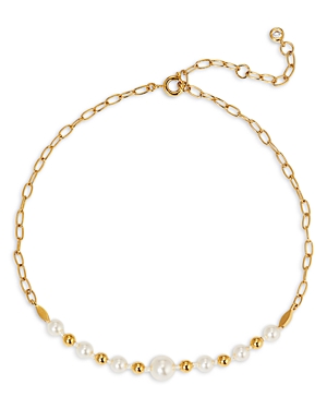 Ajoa by Nadri Imitation Pearl Ankle Bracelet in 18K Gold Plated