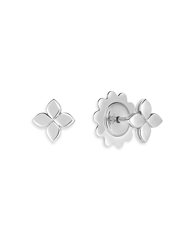Roberto Coin 18k White Gold Love In Verona Flower Stud Earrings In White