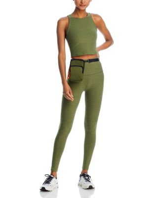 Spacedye Caught In The Midi High Waisted Legging in Moss Green