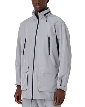 Shop Emporio Armani Travel Essentials Water Repellent Jacket In Gray