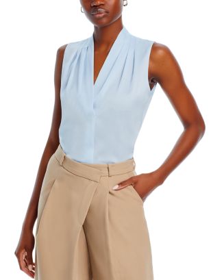 Kobi Halperin Women's 'Mila' Sleeveless Stretch Silk Blouse Black Size Medium