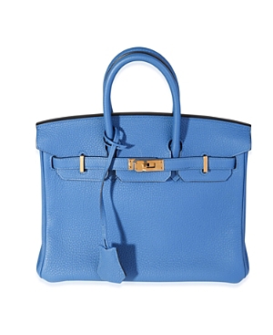 Shop Pre-owned Hermes  Hermes Birkin Leather Handbag In Blue