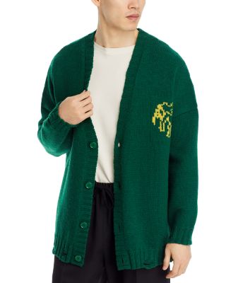 MM6 Maison Margiela Distressed Regular Fit Wool Cardigan