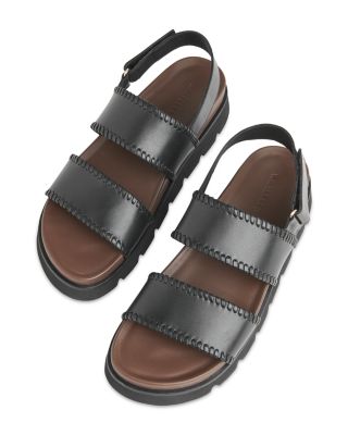 Women's Ruben Black Whipstitch Velcro Sandals