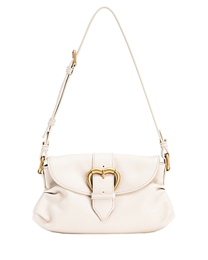 Shop Pinko Jolene Vitello Shoulder Bag In Silk White