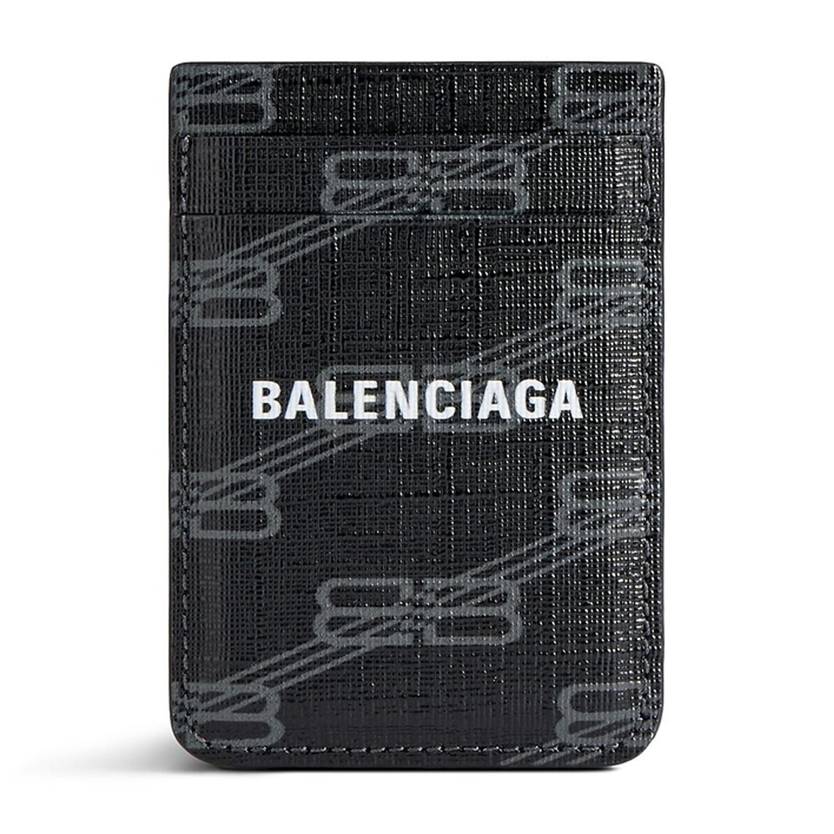 Balenciaga Signature Magnet Card Holder Bb Monogram Coated Canvas