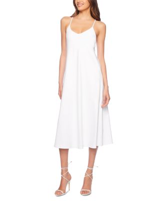 knee length dresses for ladies The Sculpt Racerback Tank Midi Dress in Salt main image 0
