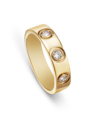 Men's Diamond Bezel Band in 14K Yellow Gold, 0.25 tcw