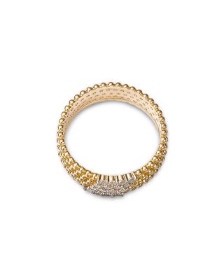 Diamond Beaded Statement Ring in 14K Yellow Gold, 0.25 tcw